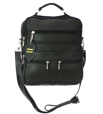 Roma Genuine Leather Messenger Bag 3753-R 37280 Black